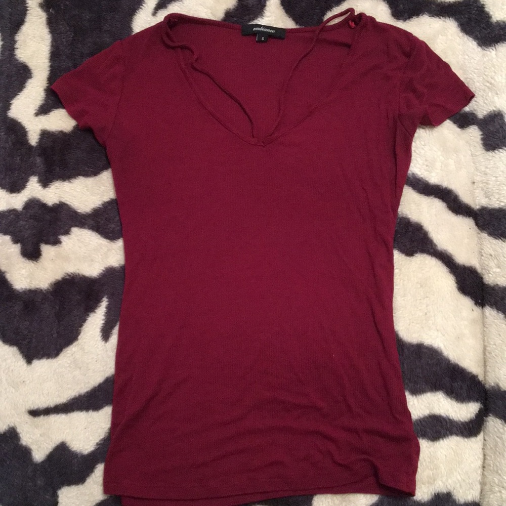 Size Small maroon V neck